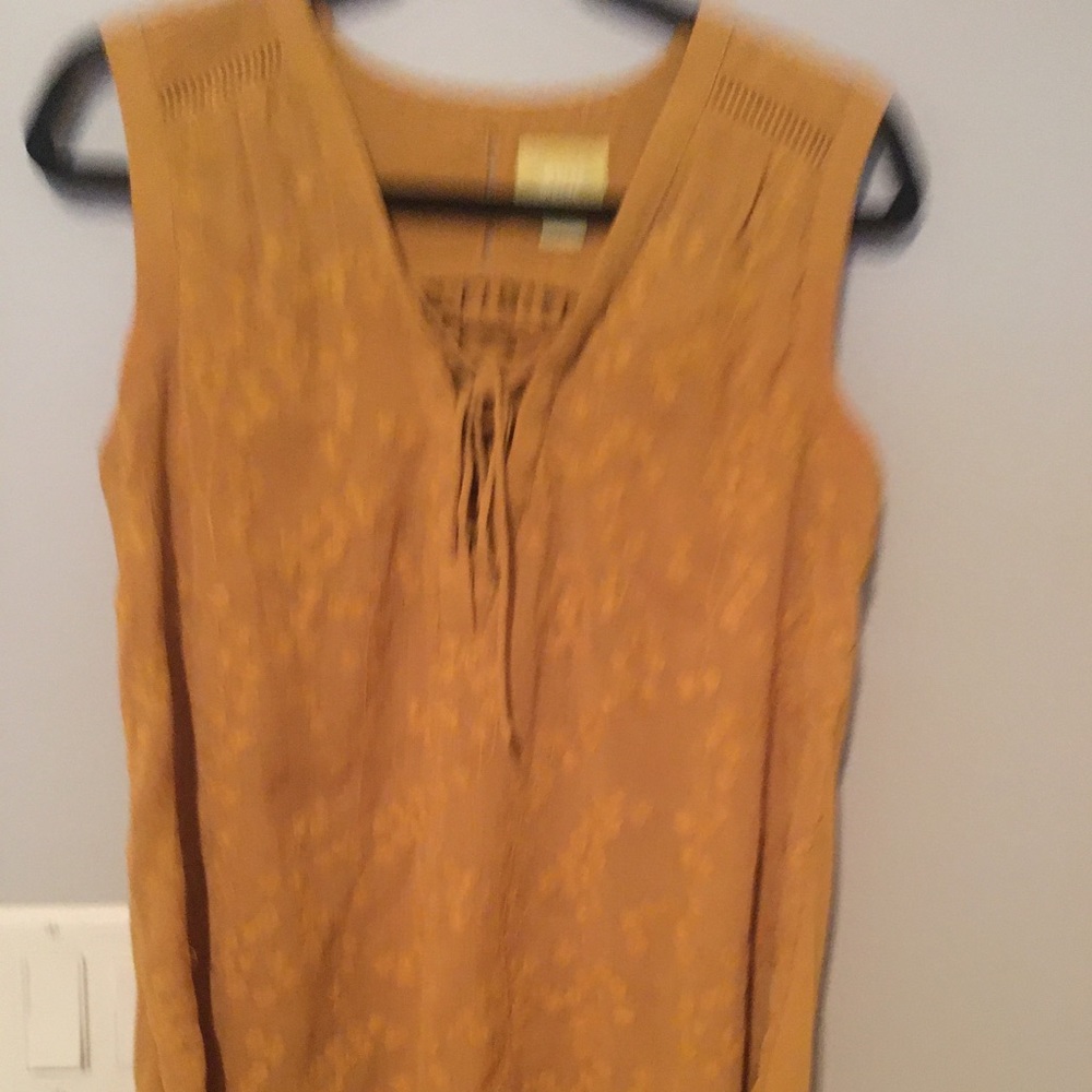 Anthropologie Maeve mustard yellow blouse